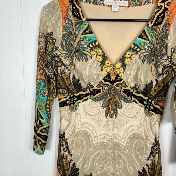 NWT Boston Proper Boho Paisley Midi Dress Sz 4 - Picture 9 of 15